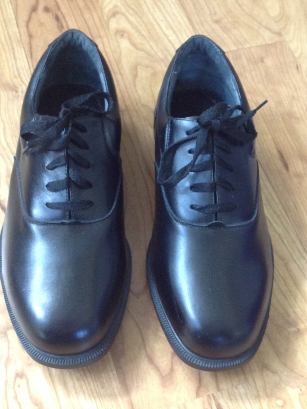 Men's Black Oxford Dress Shoes Lace-Up Leather Sz 10